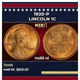 1920-p Lincoln Cent 1c Grades ms66 rd