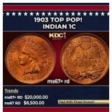 1903 Indian Cent TOP POP! 1c ms67+ rd SEGS