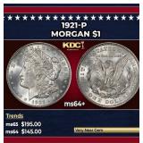 1921-p Morgan Dollar $1 Grades ms64+
