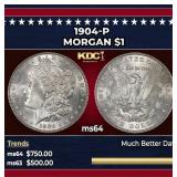 1904-p Morgan Dollar $1 Grades ms64