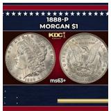1888-p Morgan Dollar $1 Grades ms63+