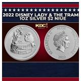2022 Disney Lady & The Tramp 1oz Silver $2 Niue Gr