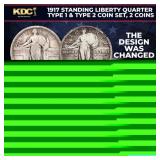 1917 Standing Liberty Quarter Type 1 & Type 2 Coin