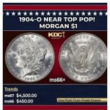 1904-o Morgan Dollar Near Top Pop! $1 ms66+ SEGS