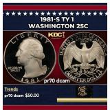 1981-s Ty 1 Proof Washington Quarter 25c pr70 dcam