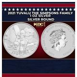 2021 Tuvalu The Simpsons Family - 1 oz Silver Roun