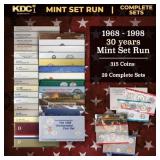 1968-1998 30 Years Mint Set Run - 315 Coins, 29 Co