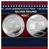 St. Louis Cardinals MLB Team - 1 oz Silver Round R