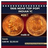 1906 Indian Cent Near Top Pop! 1c ms66 rd SEGS