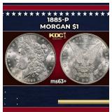 1885-p Morgan Dollar $1 Grades ms63+