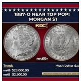 1887-o Morgan Dollar Near Top Pop! $1 ms65+ SEGS