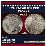 1926-p Peace Dollar Near Top Pop $1 ms66+ SEGS