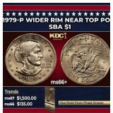 1979-p Wider Rim Susan B. Anthony Dollar Near Top