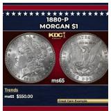 1880-p Morgan Dollar $1 Grades ms65