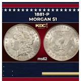 1881-p Morgan Dollar $1 Grades ms62