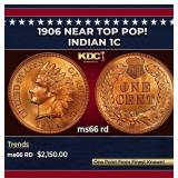 1906 Indian Cent Near Top Pop! 1c ms66 rd SEGS