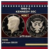1990-s Proof Kennedy Half Dollar 50c pr70 dcam SEG