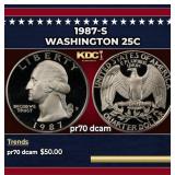1987-s Proof Washington Quarter 25c pr70 dcam SEGS