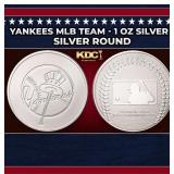 Yankees MLB Team - 1 oz Silver Round Round