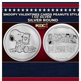 Snoopy Valentines Cards Peanuts Style - 1 oz Silve