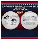 Lucy Pulling Football Peanuts Style - 1 oz Silver