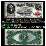 1917 $2 Large Size Legal Tender Note Thomas Jeffer