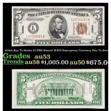 1934A $5 FRN Hawaii WWII Emergency Currency Key To