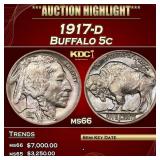 1917-d Buffalo Nickel 5c ms66 SEGS