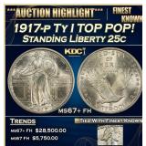 1917-p Ty I Standing Liberty Quarter TOP POP! 25c