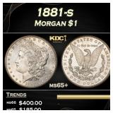 1881-s Morgan Dollar $1 Grades ms65+