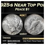 1925-s Peace Dollar Near Top Pop $1 ms64+ SEGS