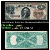 1880 $1 United States Note Grades Choice CU Signat