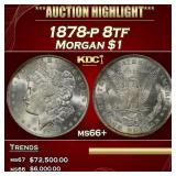 1878-p 8tf Morgan Dollar $1 ms66+ SEGS