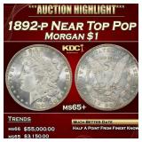 1892-p Morgan Dollar Near Top Pop $1 ms65+ SEGS