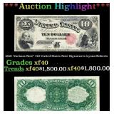 1880 $10 United States Note "Jackass Note" Grades