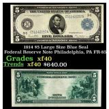 1914 $5 Large Size Blue Seal Federal Reserve Note