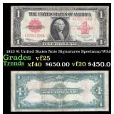 1923 $1 United States Note Grades vf+ Signatures S