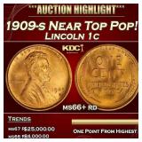 1909-s Lincoln Cent Near Top Pop! 1c ms66+ rd SEGS