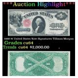 1880 $1 United States Note Grades Choice CU Signat