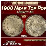 1900 Liberty Nickel Near Top Pop! 5c ms67 SEGS