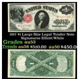 1917 $1 Large Size Legal Tender Note Grades Select