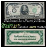 1934A $1000 Green Seal Federal Reserve Note Presid