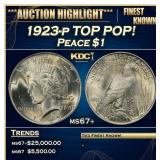 1923-p Peace Dollar TOP POP! $1 ms67+ SEGS