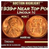 1939-p Lincoln Cent Near Top Pop 1c ms68 rd SEGS