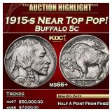 1915-s Buffalo Nickel Near Top Pop! 5c ms66+ SEGS