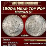 1900-s Morgan Dollar Near Top Pop $1 ms66+ SEGS