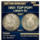 1901 Liberty Nickel TOP POP! 5c ms67+ SEGS
