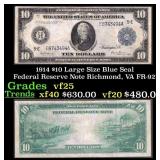 1914 $10 Large Size Blue Seal Federal Reserve Note