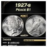1927-s Peace Dollar $1 ms63+ USCG
