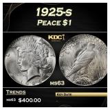 1925-s Peace Dollar $1 Grades ms63